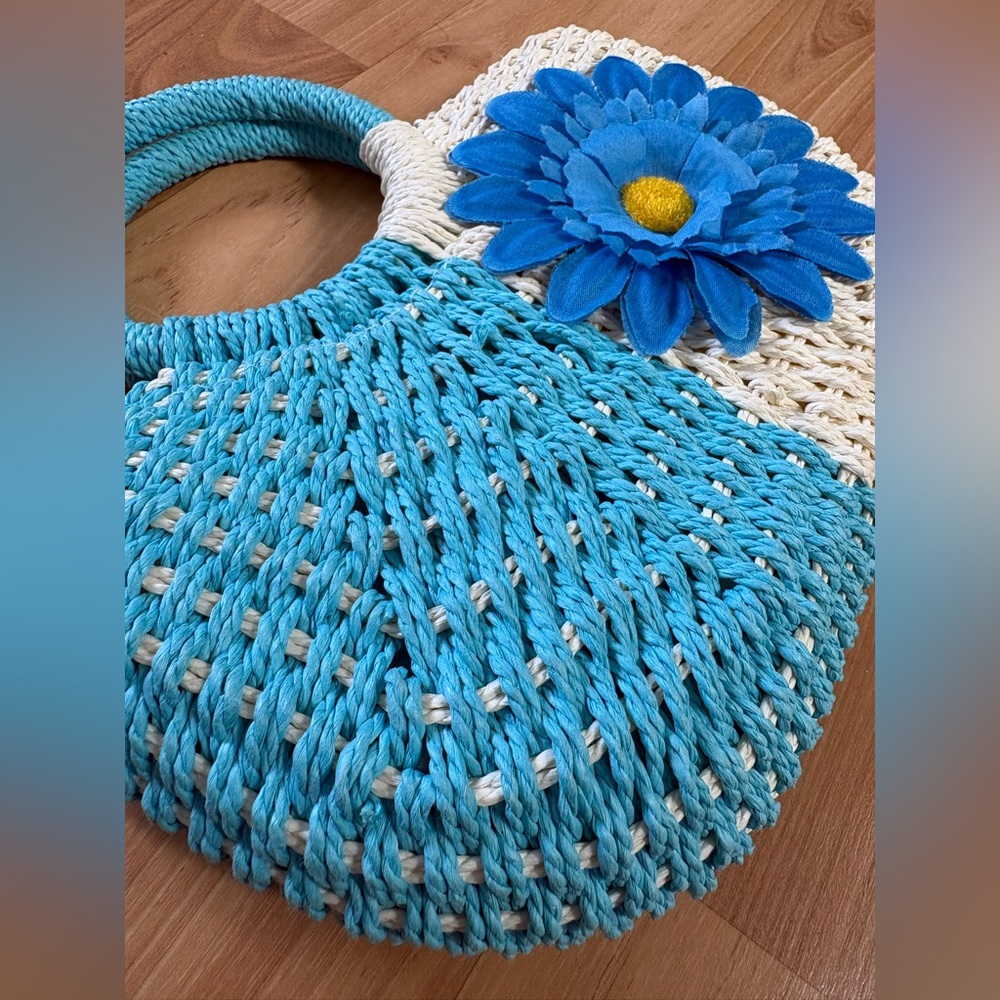 Woven Straw beach bag with Round Handle - Picture 8 of 8